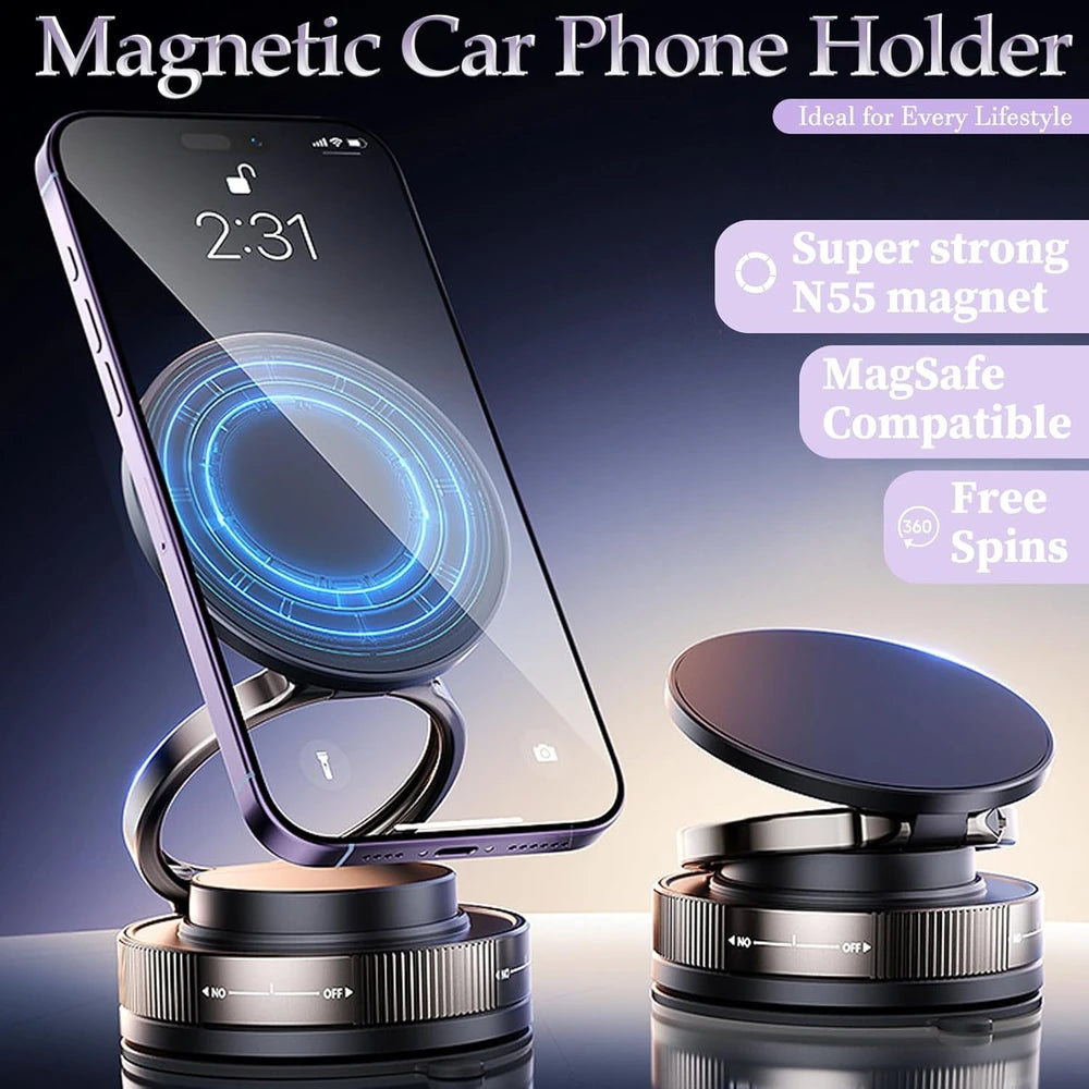 Vacuum Magnetic Car Phone Holder