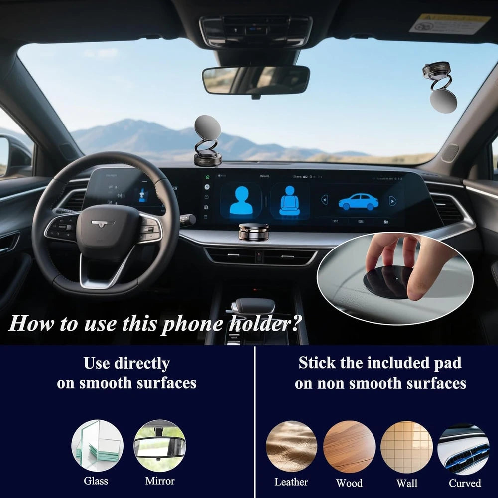 Vacuum Magnetic Car Phone Holder