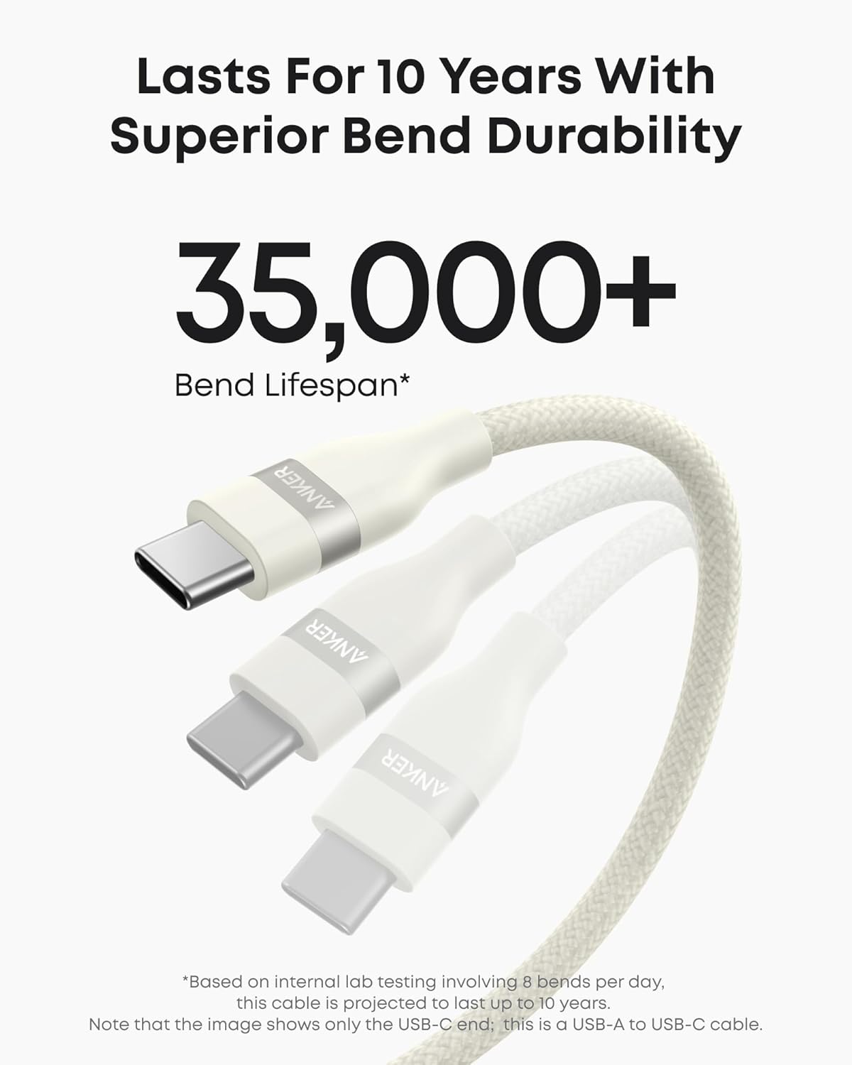 Anker USB-A to USB-C Cable – Upcycled Braided, 10-Year Durability (3ft / 6ft)