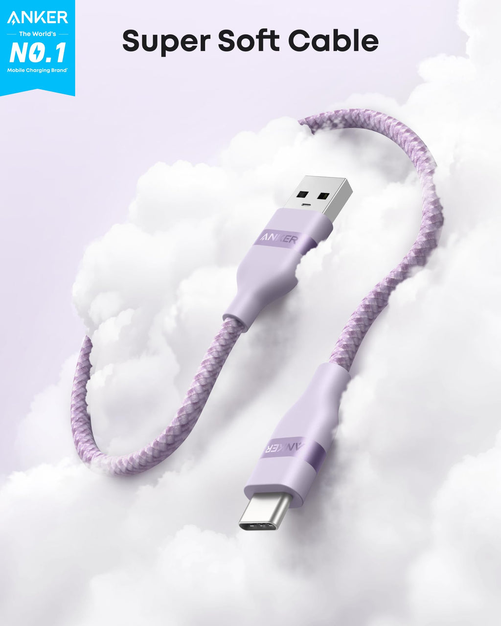 Anker USB-A to USB-C Cable – Upcycled Braided, 10-Year Durability (3ft / 6ft)