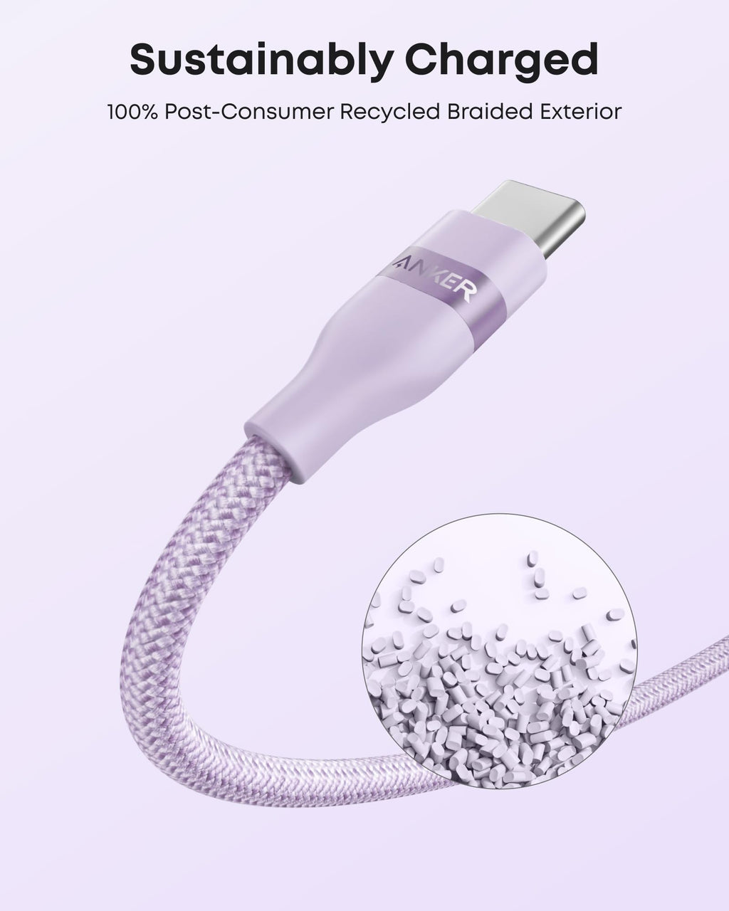Anker USB-A to USB-C Cable – Upcycled Braided, 10-Year Durability (3ft / 6ft)