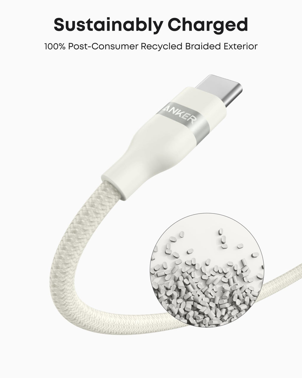 Anker USB-A to USB-C Cable – Upcycled Braided, 10-Year Durability (3ft / 6ft)